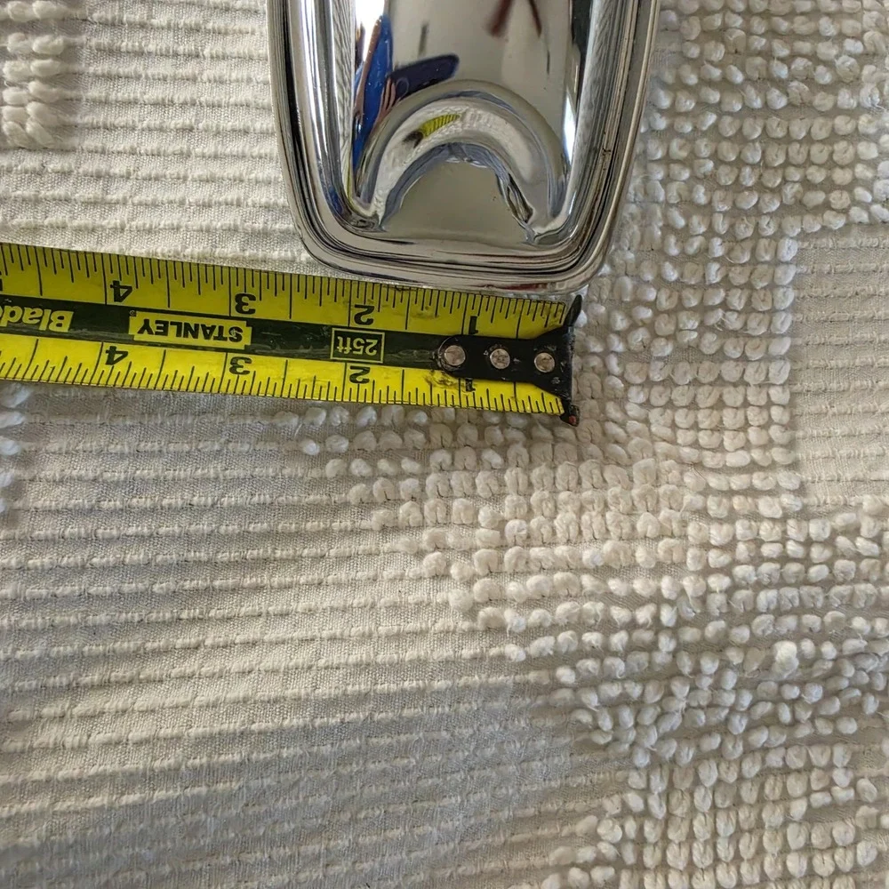 Vintage Rectangular Butter Stainless-Steel Dish with Glass Insert Chrome Metal